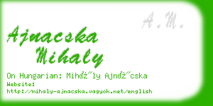 ajnacska mihaly business card